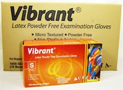 Picture of Vibrant Gloves - 98226 Gloves Powder Free Latex Small 10 Boxes x 100 Gloves